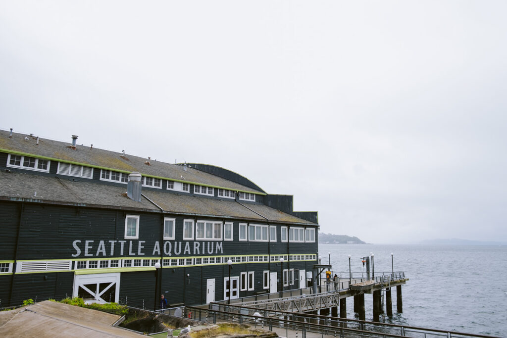 Seattle Aquarium building on Elliott Bay