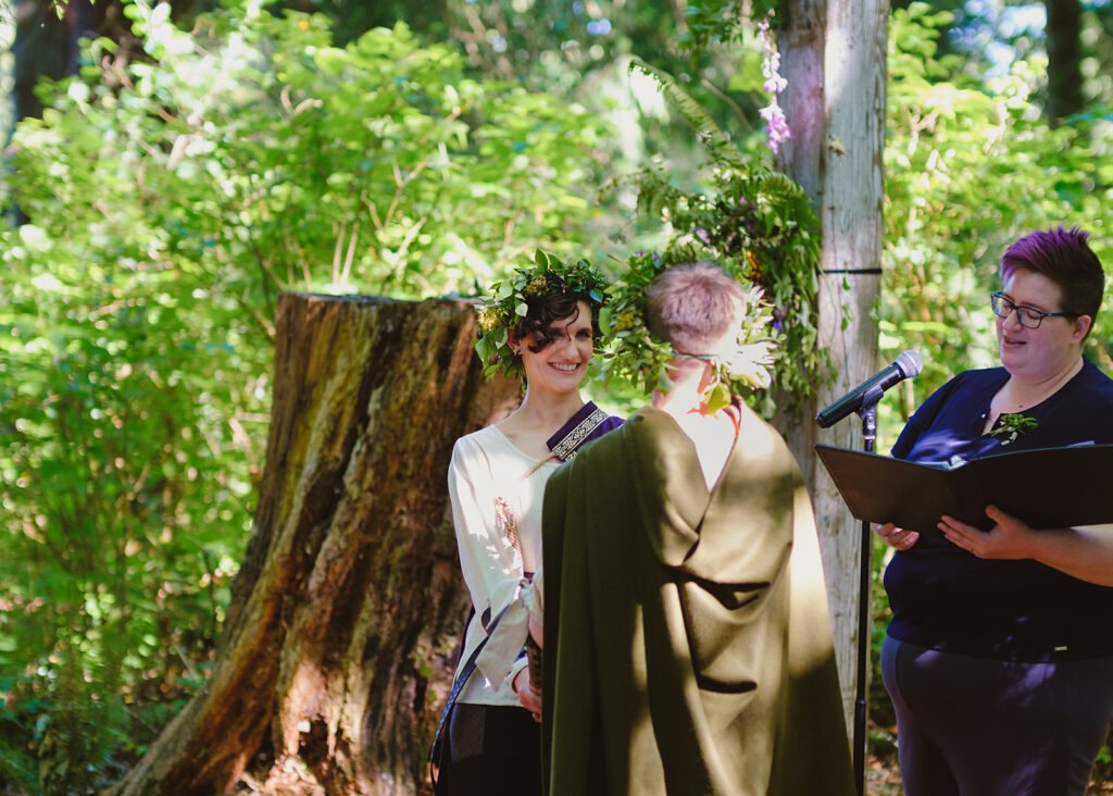 Cindy from Aisle Less Traveled officiates queer wedding at Twin Willow Gardens