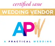 certified sane wedding vendor logo design