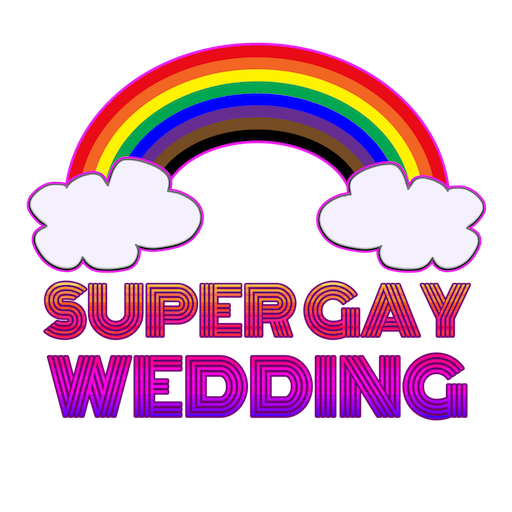 Supergay wedding logo design