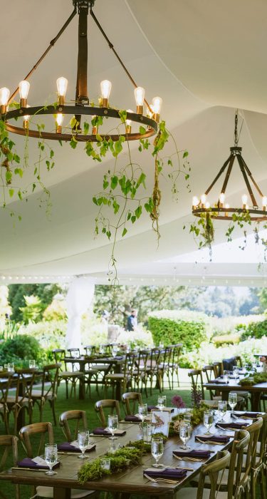 luxury botanical wedding reception layout in Seattle